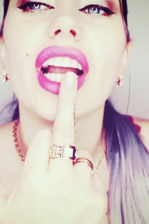 Worship my lips, loser symbol and middle finger! Humiliating JOI