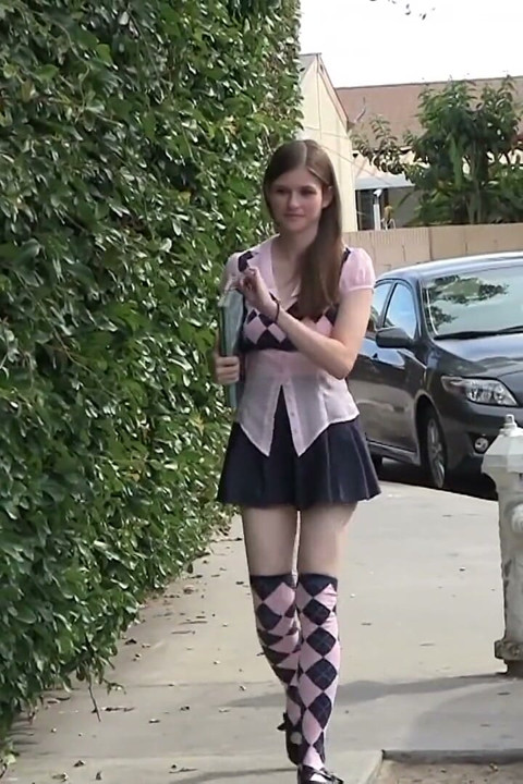 A curious risk - taking college girl catches a big ride from a stranger