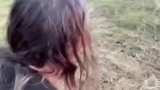 My sister's ex-husband takes me to the field and fucks me naked