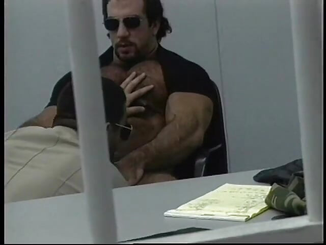 Randy cop getting fucked and creamed in hot fourway in the prison
