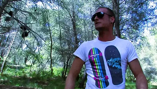 Sexy prey in the woods for a bad and aroused guy