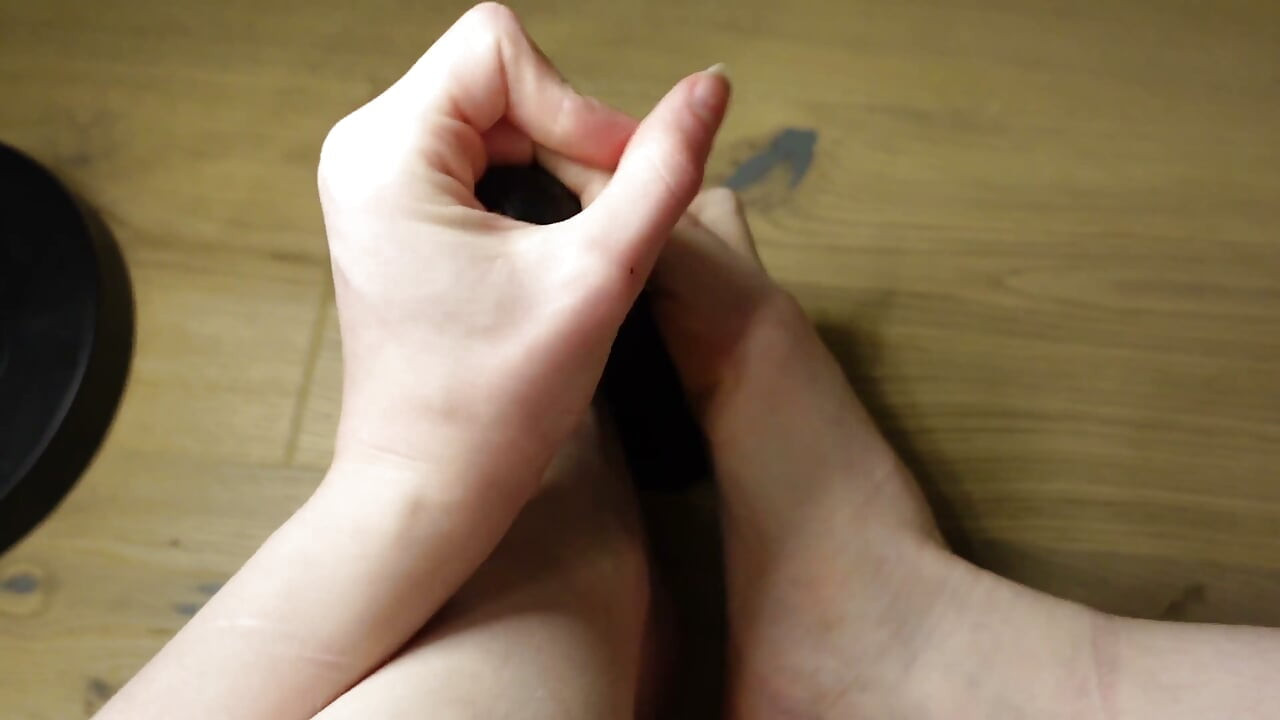 Handjob and Footjob on My BBC Dildo