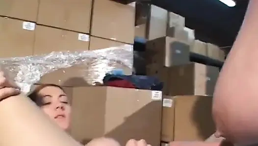 Lusty redhead gets throat fucked by MILF with strap on