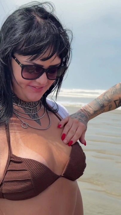 On the beach my wife and I invited a beachgirl to fuck she accepted because she was very horny! she has a pink pussy | Clip 1