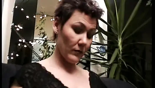 Dirty German slut shaves her twat in solo scene