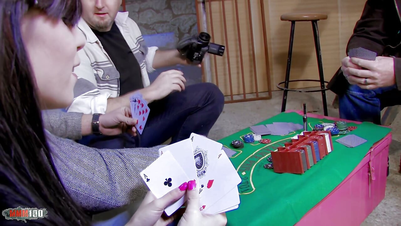 Paying her poker with her ass