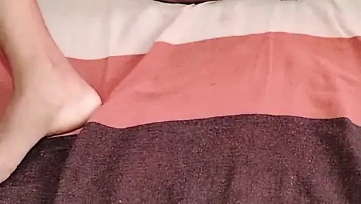 The feeling of being alone with your legs spread wide and touching yourself like this