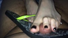 Flip flop Footjob with cumshot