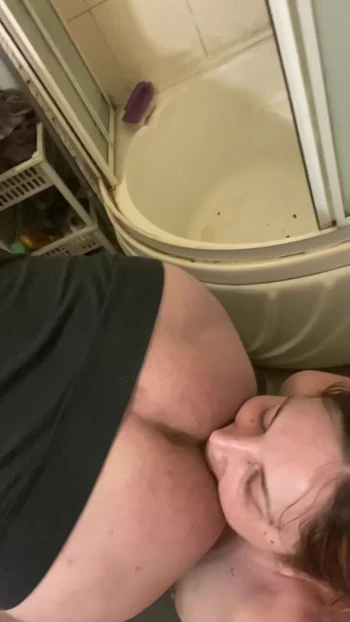 Iconic moment from "Dirty toilet slut serving her Master"