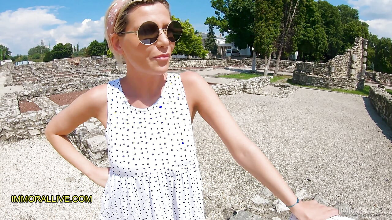 Busty blonde step mom goes to the roman ruins with her stepson learns something new!