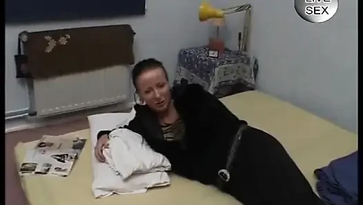 Brunette whore fingered and fucked before cum dropped on her small tits