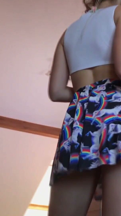 No Panties Flirty Summer Skirt Miniskirt Tease | Clip 1