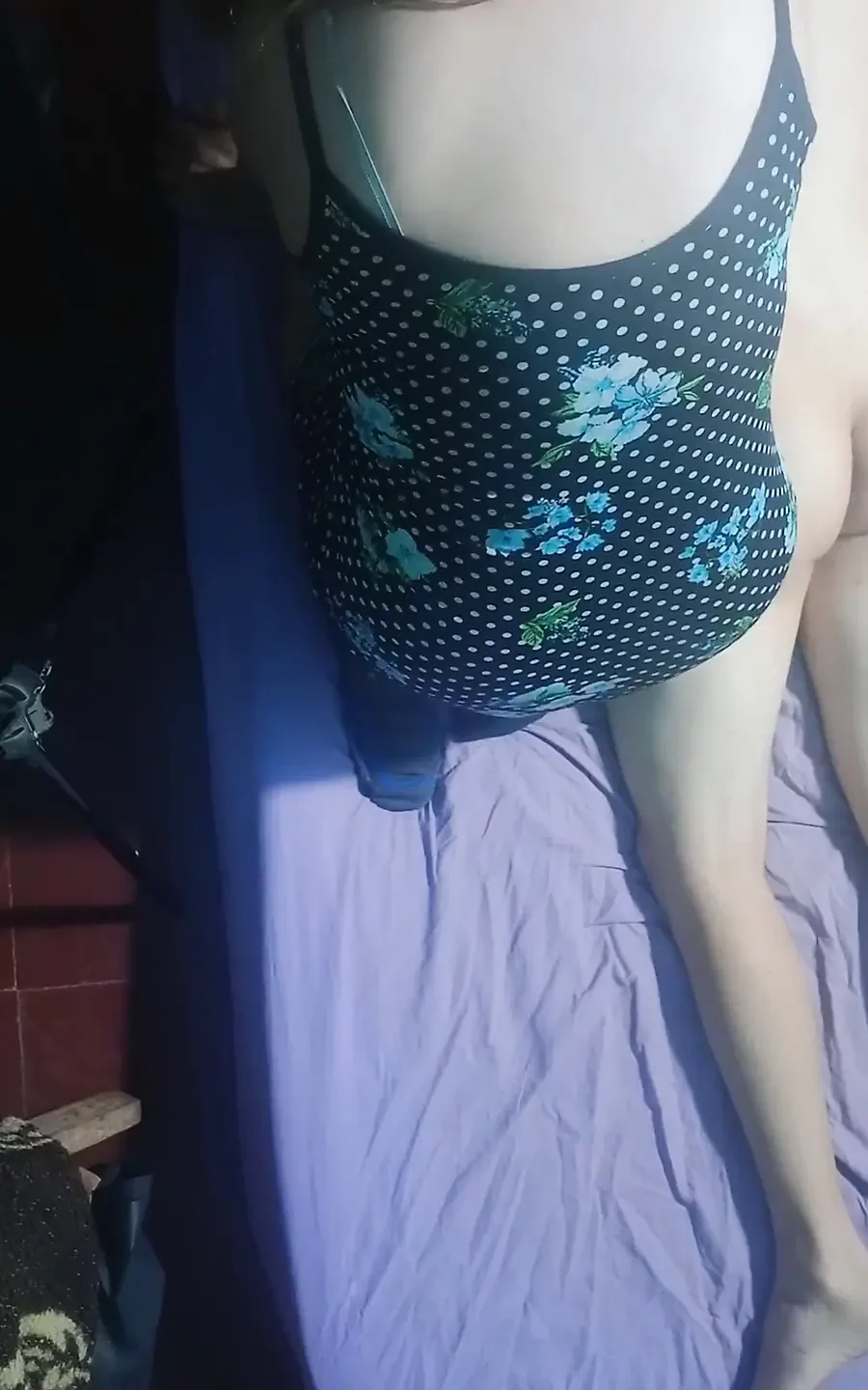 Short Dress and Magic Hands on the Mattress