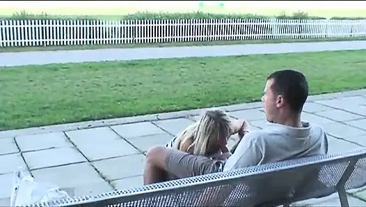 Big boobs blonde girl in action...outdoor sex