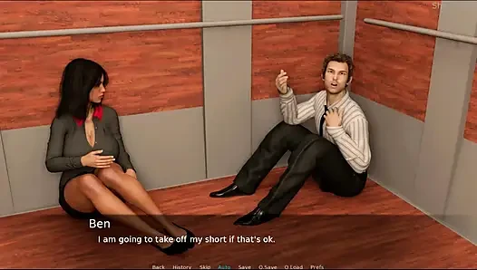Project hot wife #44 - Merry and Ben got stuck in the elevator...Ed looked at Merry while she took a shower