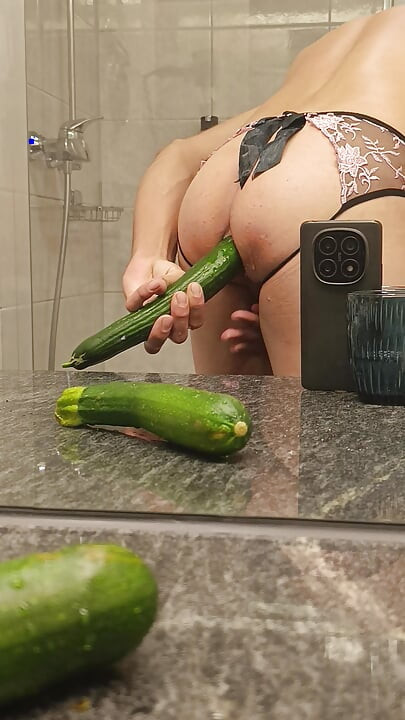 Wet fun with natural dildos