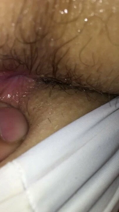 Licking and fingering wife’s hairy asshole