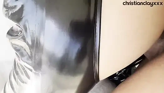 Nicole Doshi in Leather Lingerie Crawls to Take Christian Clay's Big Cock