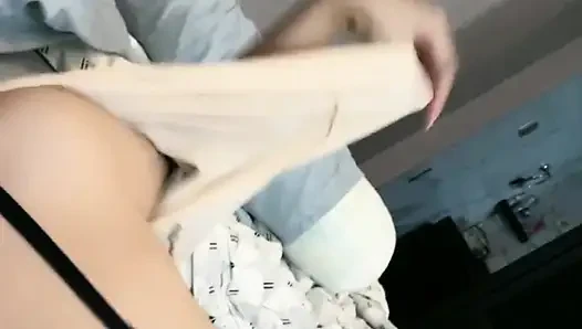 Indonesian popular model getting naked