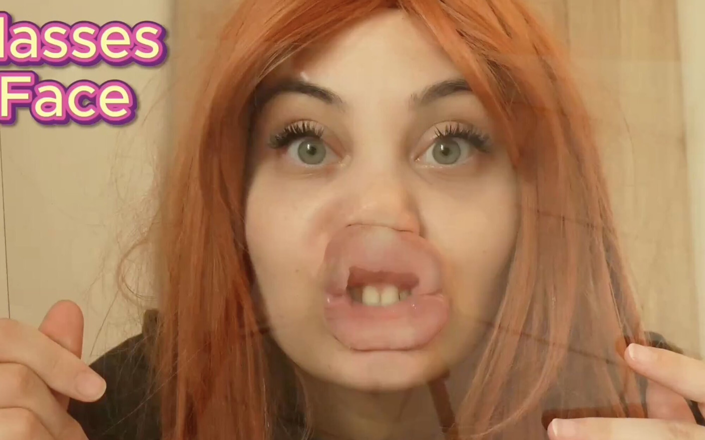 My Stepsister Has a Face-related Fetish That Involves a Transparent Sheet of Glass: She Presses Her Face-her Tongue, Nose,