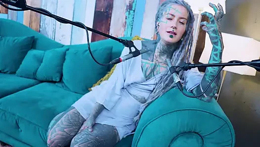 I talk about L - LOVE - ASMR podcast SFW talking goth skinny girl dreadlocks tattoo model inked girl