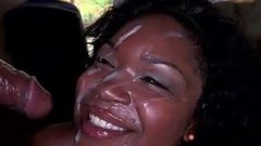 Cute black girl fucked to facial then sucks