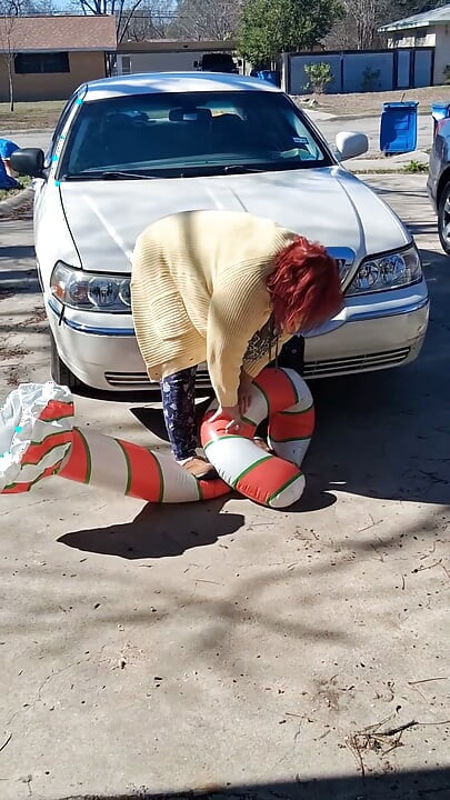 Big Beautiful Woman Nurse Vicki Crushes This Blow up Candy Cane