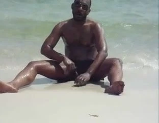jerking off at the beach