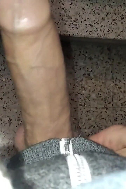Horny Man Jerk off and Cum in Neighbors Building, Nice Big Uncut Fat Cock Cumming