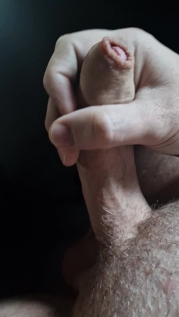 Hard morning wood stroking my cock to some porn