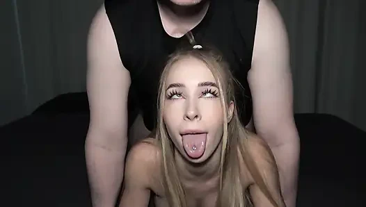 Nata Gold seksi dans, aşırı ahegao, yüze boşalma ve dölleme sahnesi!