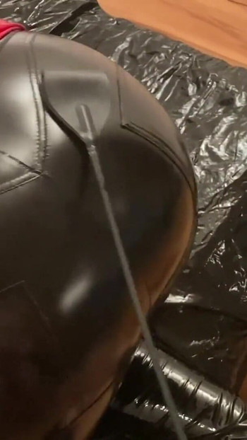 Emotional moment from "Cum on Shiny Black Vinyl Pants"