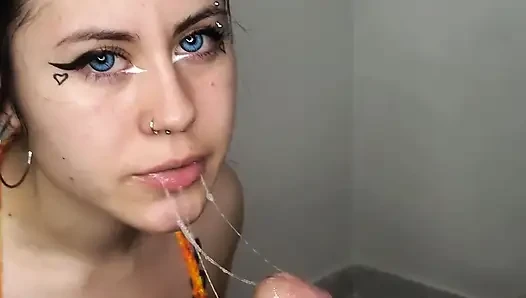 I Give Him an Amazing Blowjob Until He Cums on My Tits - Amateur Blowjob and Cumshot