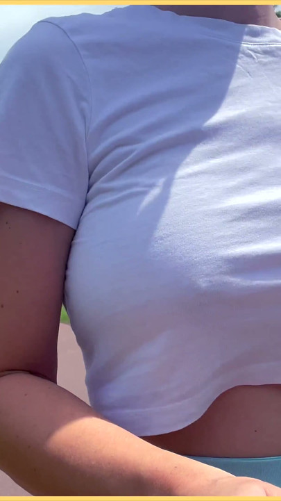 Perfect Braless Tits in Public