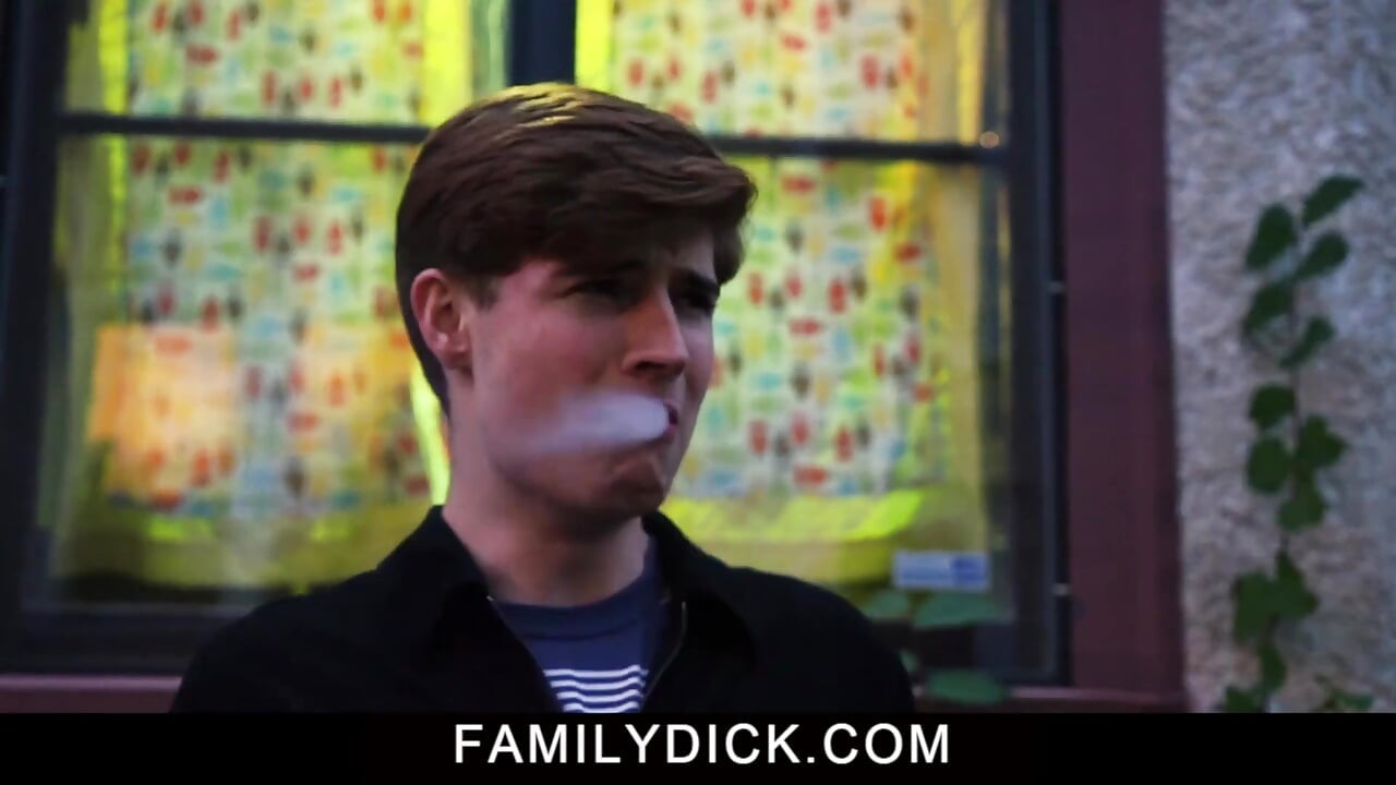 Disobedient smoking Stepson takes Stepdaddy's hard cock in his mouth instead