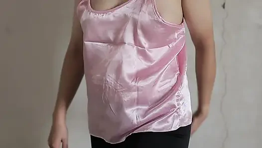 Indian Hijab Babe in Shiny Satin Lingerie - Big Ass Creampie Finish