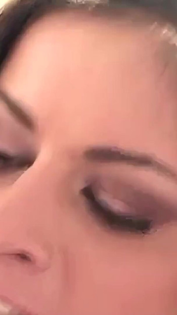 Thrilling moment from "Before the threesome begins the brunette preps herself for double penetration by fingering both holes"
