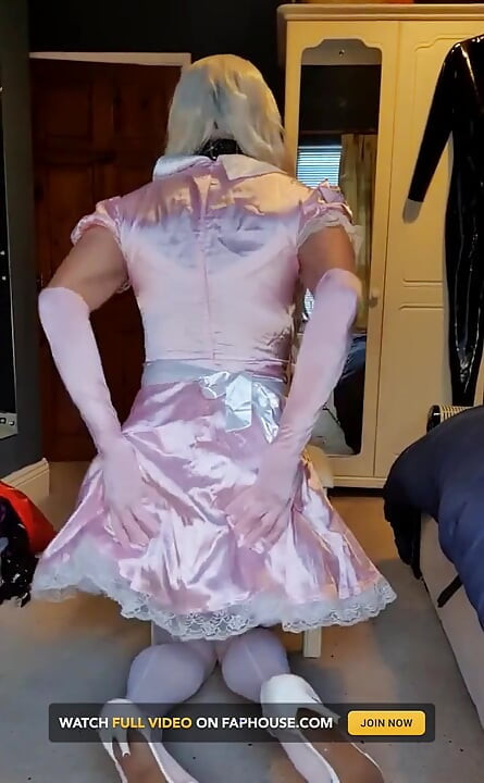 Jessica parading about in her pink sissy maid outfit, I hope Mistress isn't too displeased with me...