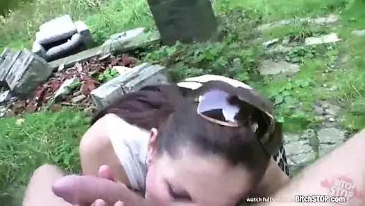 Bitch STOP - Outdoor fucking with skillful brunette