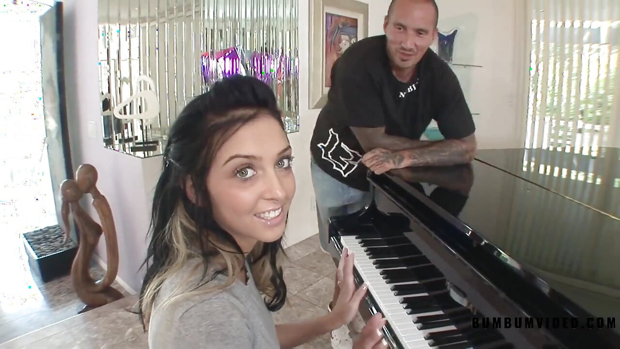 Horny piano's teacher fuck big student cock and suck cum
