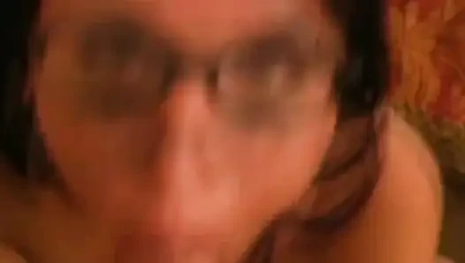 Nerdy Girl Gives Expert Blowjob