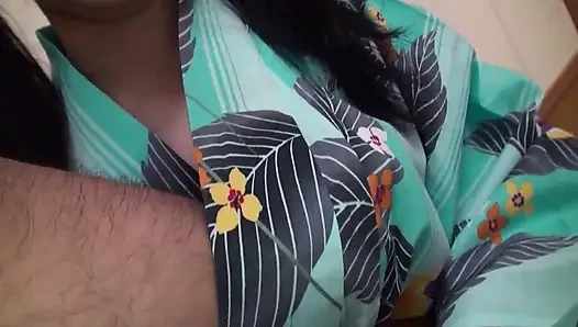 Hairy Japanese Scene-2 Japanese Brunette in Kimono Prefers Creampie in Her Hairy Pussy
