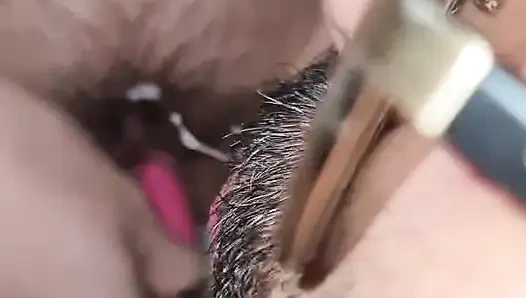 A feet lovers paradise , using squirt as lube for hubbys big dick