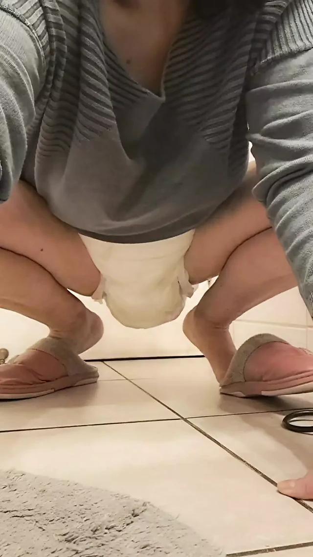 Wife Using Diaper to Pee