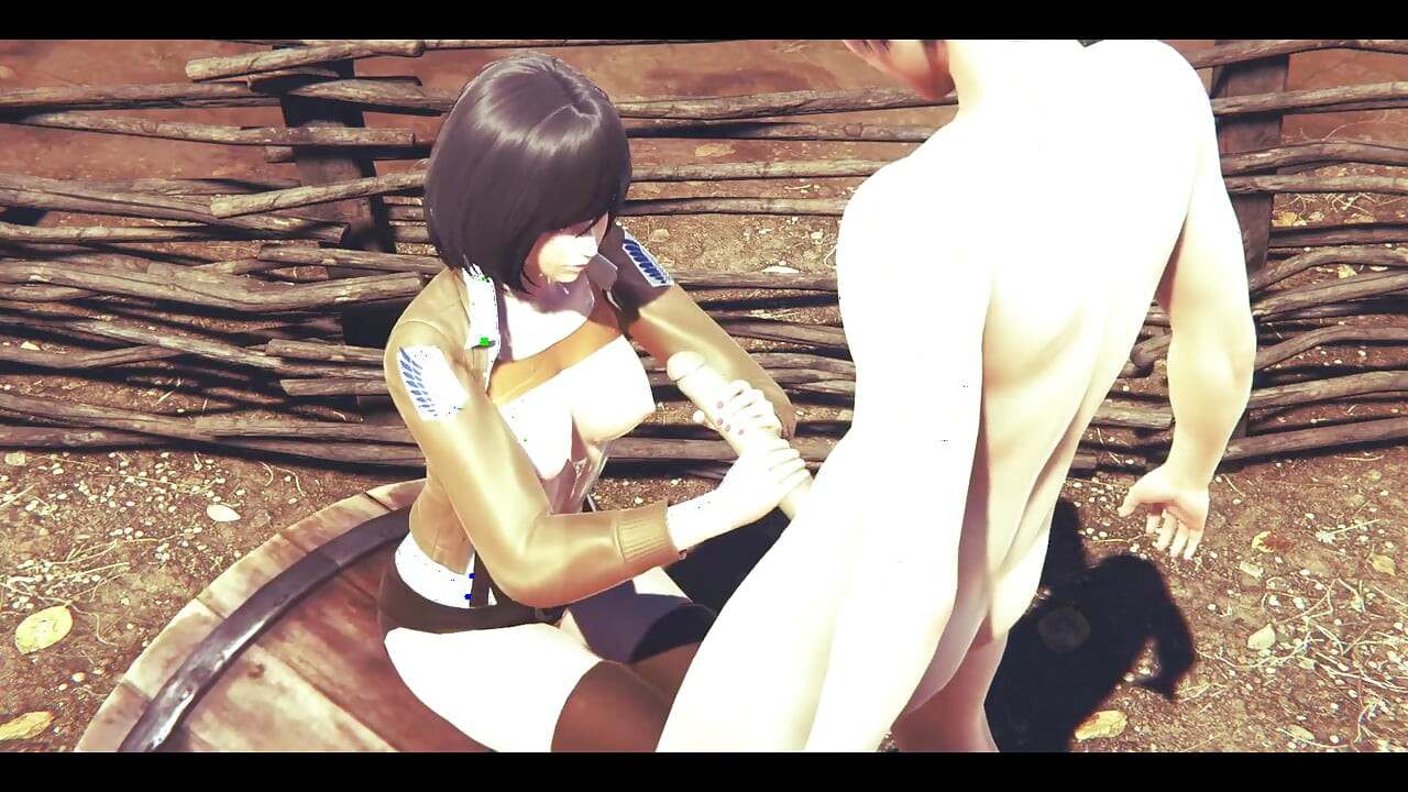On titans Hentai - mikasa fa una sega con la sborra in faccia e usa un dildo - manga anime giapponese asiatico gioco porno