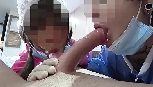 TWO NURSES decided to try out my NEW DICK in practice in Hospital