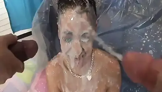 Nikki vee drenched in cum facials