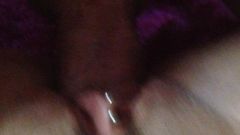 Fucking tight pussy with clit hood piercing