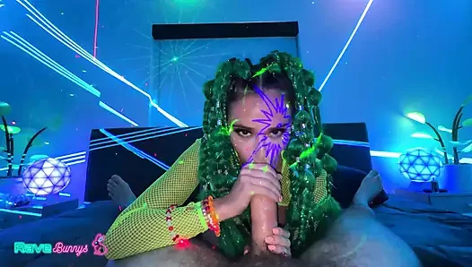 Neon Beauty Armani Black Slips From The Rave For A Lust-Fueled Hookup!
