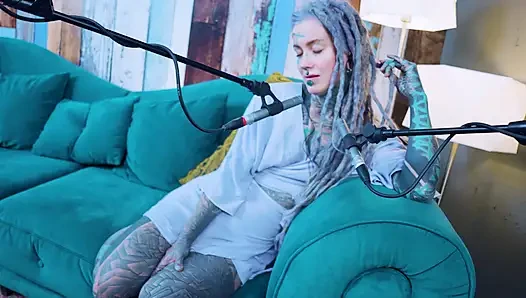 I talk about L - LOVE - ASMR podcast SFW talking goth skinny girl dreadlocks tattoo model inked girl